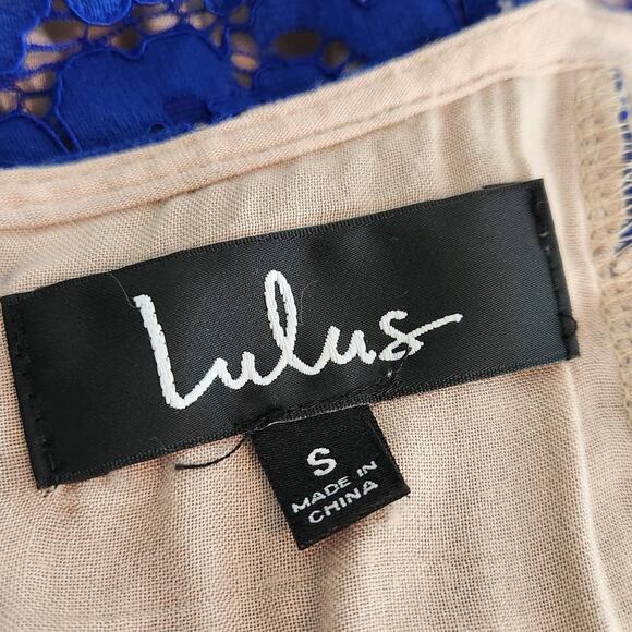 Lulus One Wish Royal Blue Lace Handkerchief Hem Dress - Picture 4 of 9